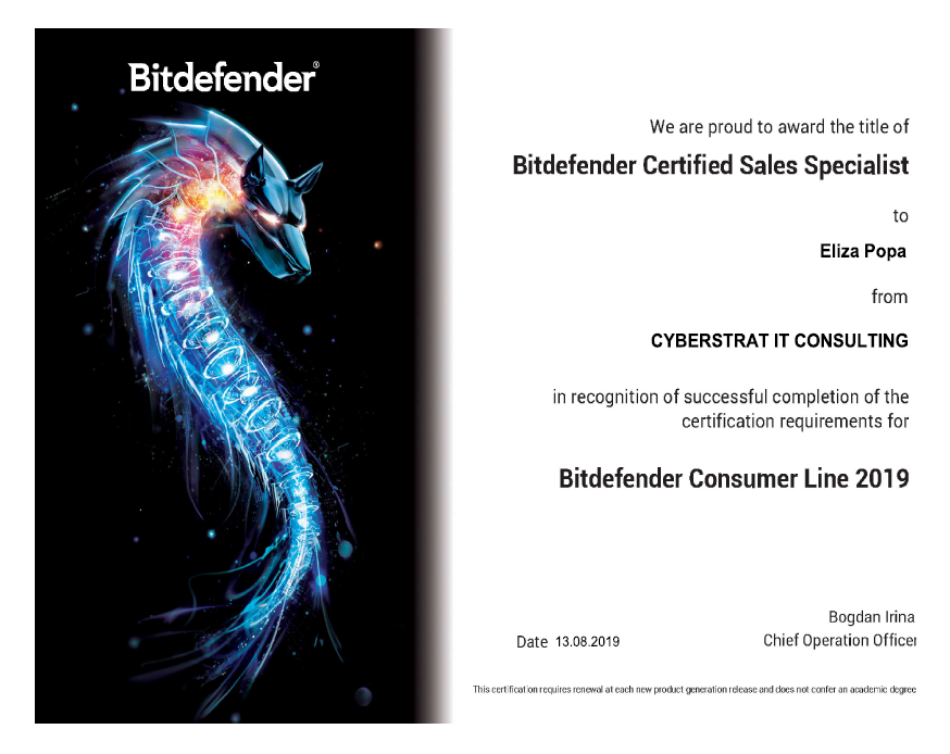 Bitdefender Certified Sales Specialist-Core Products